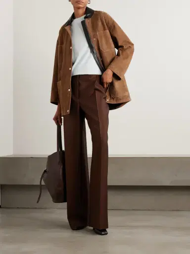 Nour Hammour Barn Leather-trimmed Suede Jacket | Thumbnail 2