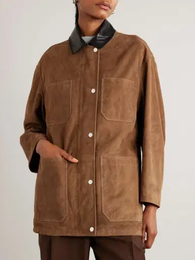 Nour Hammour Barn Leather-trimmed Suede Jacket | Thumbnail 3