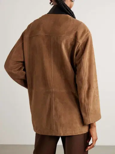 Nour Hammour Barn Leather-trimmed Suede Jacket | Thumbnail 4