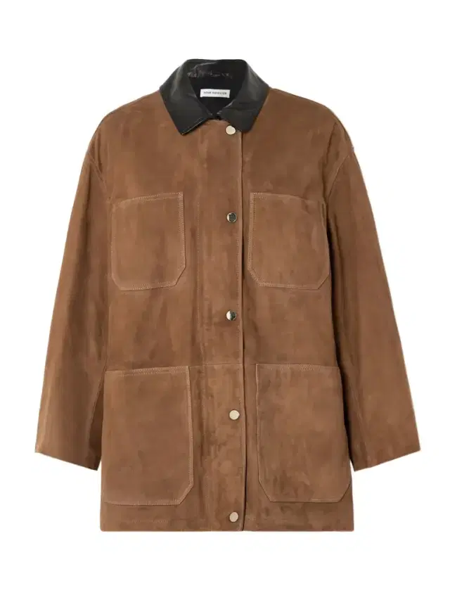 Barn Leather-trimmed Suede Jacket