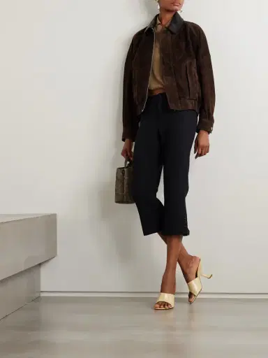 Nour Hammour Dalma Leather-trimmed Suede Bomber Jacket | Thumbnail 5