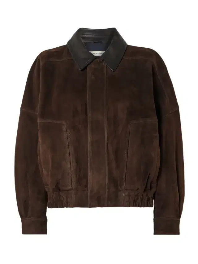 Dalma Leather-trimmed Suede Bomber Jacket