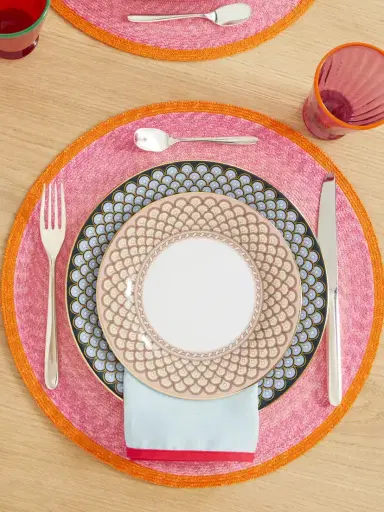 La DoubleJ Sunset Set Of Two Painted Straw Placemats | Thumbnail 2 La DoubleJ Sunset Set Of Two Painted Straw Placemats | Thumbnail 2