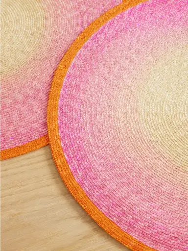 La DoubleJ Sunset Set Of Two Painted Straw Placemats | Thumbnail 3 La DoubleJ Sunset Set Of Two Painted Straw Placemats | Thumbnail 3