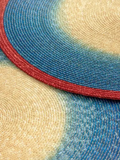 La DoubleJ Sunset Set Of Two Painted Straw Placemats | Thumbnail 3