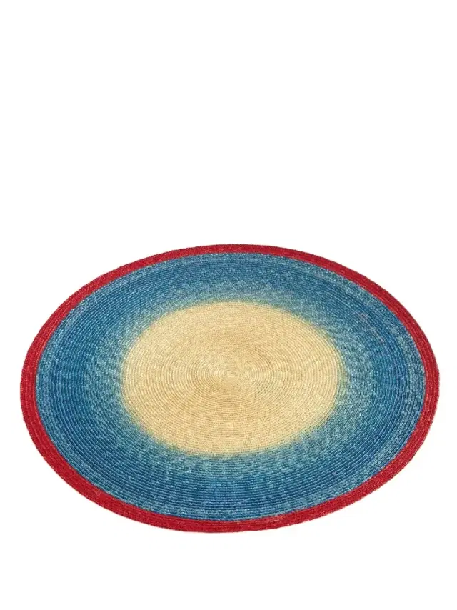 La DoubleJ Sunset Set Of Two Painted Straw Placemats