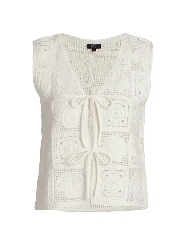 Rails Women's Paz Crochet-Knit Sleeveless Top - White Sea Shell Crochet
