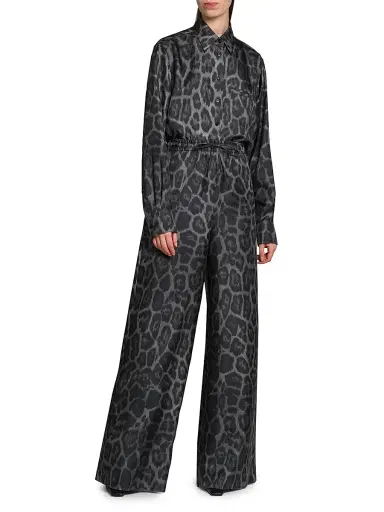 Stella McCartney Women's Leopard Silk Button-Front Shirt | Thumbnail 2