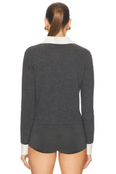 Self-Portrait Contrast Collar Cardigan | Thumbnail 3 Self-Portrait Contrast Collar Cardigan | Thumbnail 3