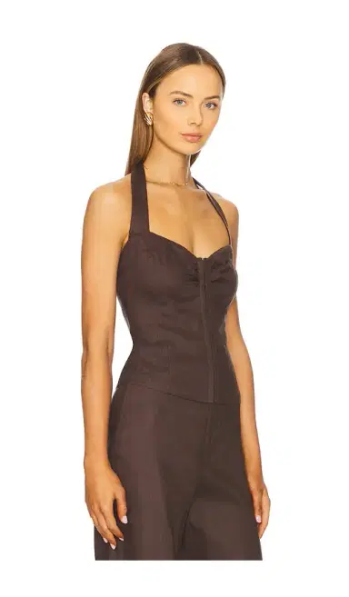 Bardot Rixton Linen Halter Top | Thumbnail 2