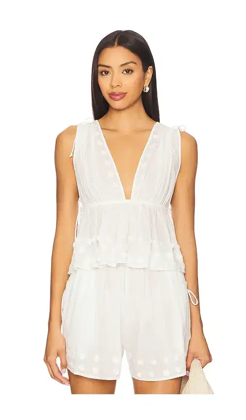 Ulla Johnson Anya Plunge V Neck Top Coverup