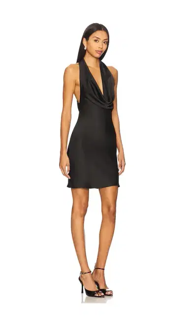Norma Kamali Halter Drape Mini Dress | Thumbnail 2 Norma Kamali Halter Drape Mini Dress | Thumbnail 2