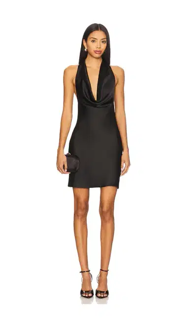 Norma Kamali Halter Drape Mini Dress | Thumbnail 1 Norma Kamali Halter Drape Mini Dress | Thumbnail 1