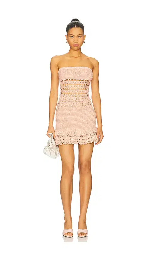 retrofete Vali Crochet Pearl Embellished Dress