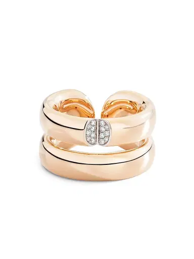 Vhernier Women's Mon Jeu 18K Rose Gold & 0.09 TCW Diamond Double Band Ring - Rose Gold | Thumbnail 3 Vhernier Women's Mon Jeu 18K Rose Gold & 0.09 TCW Diamond Double Band Ring - Rose Gold | Thumbnail 3