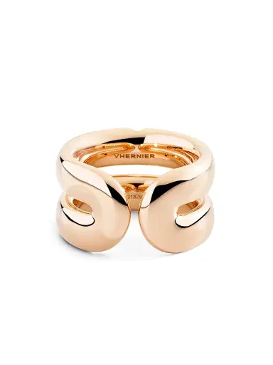Vhernier Women's Mon Jeu 18K Rose Gold & 0.09 TCW Diamond Double Band Ring - Rose Gold | Thumbnail 4 Vhernier Women's Mon Jeu 18K Rose Gold & 0.09 TCW Diamond Double Band Ring - Rose Gold | Thumbnail 4