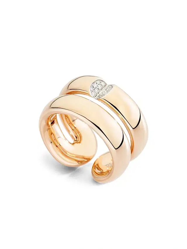 Women's Mon Jeu 18K Rose Gold & 0.09 TCW Diamond Double Band Ring - Rose Gold