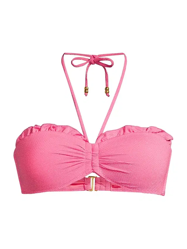 Change of Scenery Women's Alexis Metallic Bikini Top - Hibiscus Metallic
