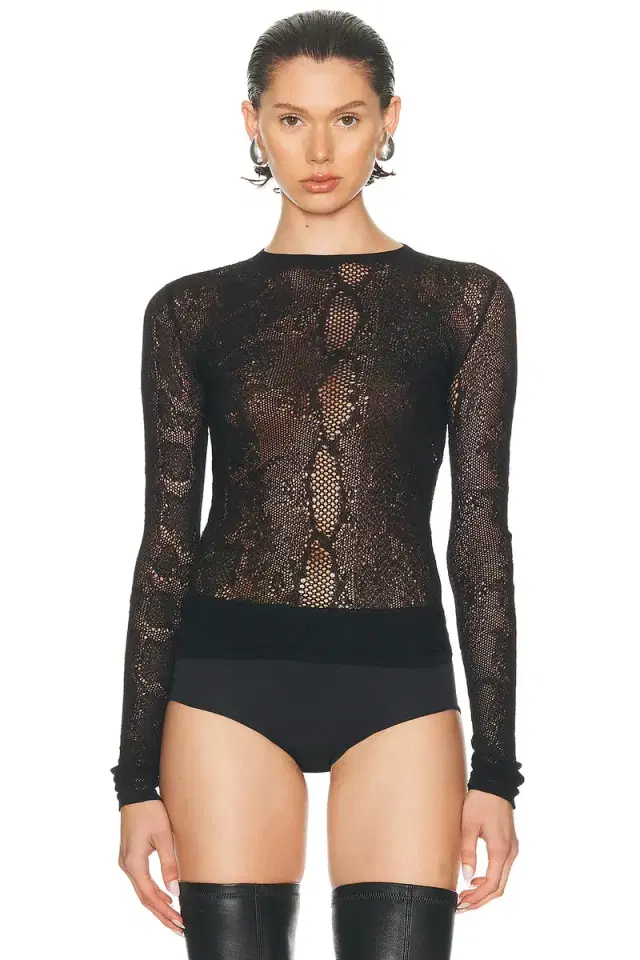 The Attico Python Lace Top