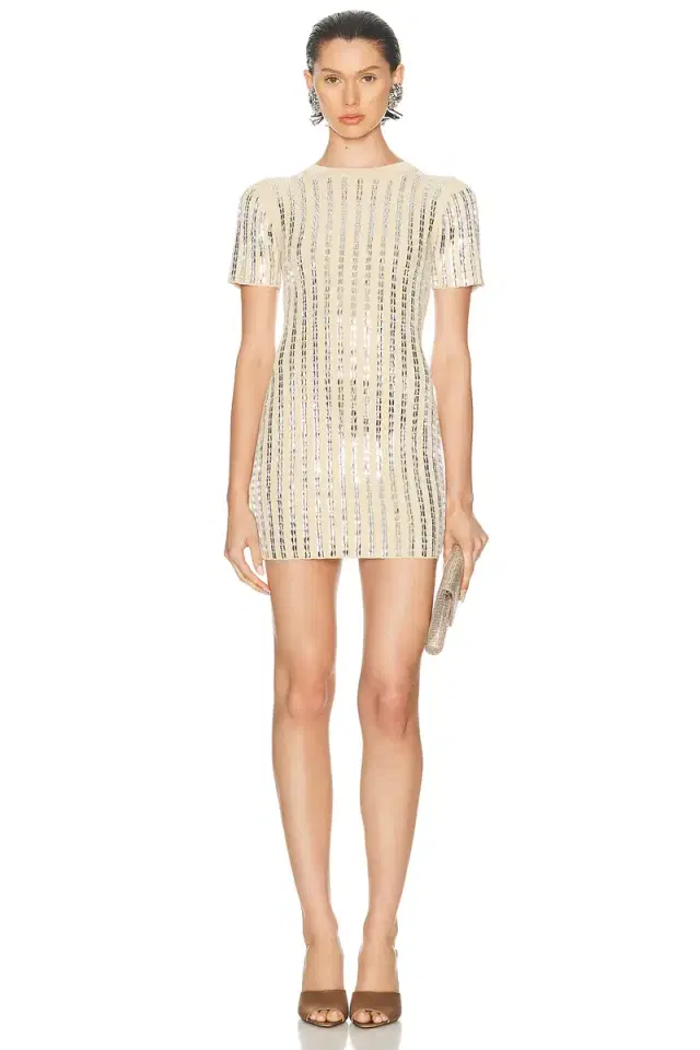 David Koma All Over Rhinestone Mini Dress