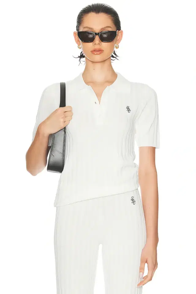 Sporty & Rich SRC Ribbed Polo Top