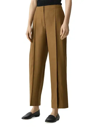 Theory Women's City Twill Deep Pleat Pants - Dark Bronze | Thumbnail 4