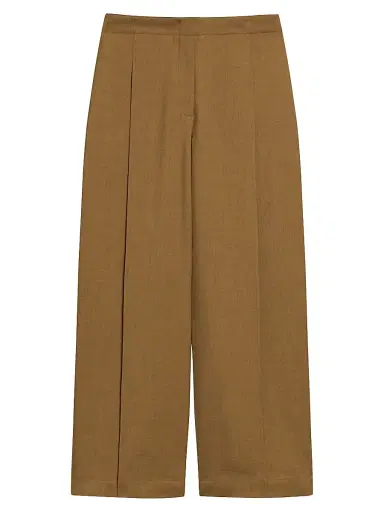Theory Women's City Twill Deep Pleat Pants - Dark Bronze | Thumbnail 1