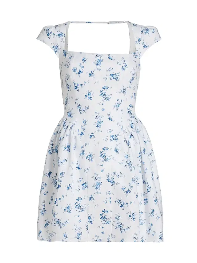 Reformation Women's Oaklyn Floral Linen Minidress - Orlaya