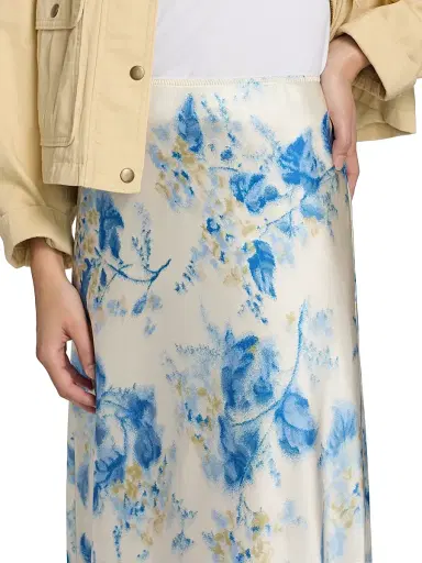 Reformation Women's Layla Floral Silk Midi-skirt - Misty Morning - Size 4 | Thumbnail 6