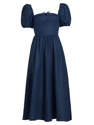 Reformation Women's Marella Linen Midi-Dress - Danube - Size 4 | Thumbnail 1 Reformation Women's Marella Linen Midi-Dress - Danube - Size 4 | Thumbnail 1