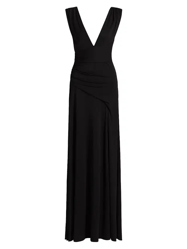 Women's Alessia Matte Jersey Gown - Black