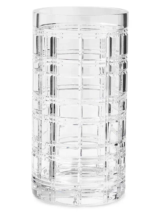 Hudson Plaid Vase - Clear Medium