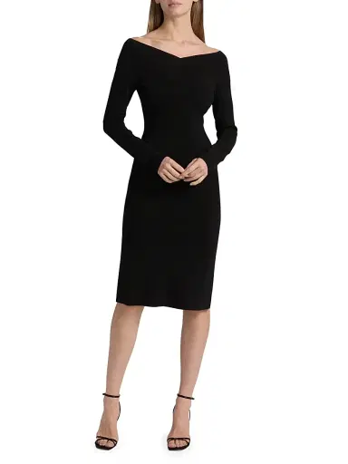 Stella McCartney Women's Portrait Knit Sheath Dress - Black | Thumbnail 3 Stella McCartney Women's Portrait Knit Sheath Dress - Black | Thumbnail 3