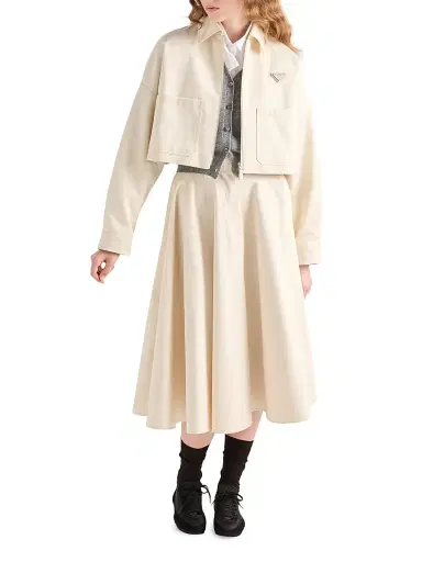 Prada Women's Chino Blouson Jacket - Beige Khaki - Size 6 | Thumbnail 6 Prada Women's Chino Blouson Jacket - Beige Khaki - Size 6 | Thumbnail 6