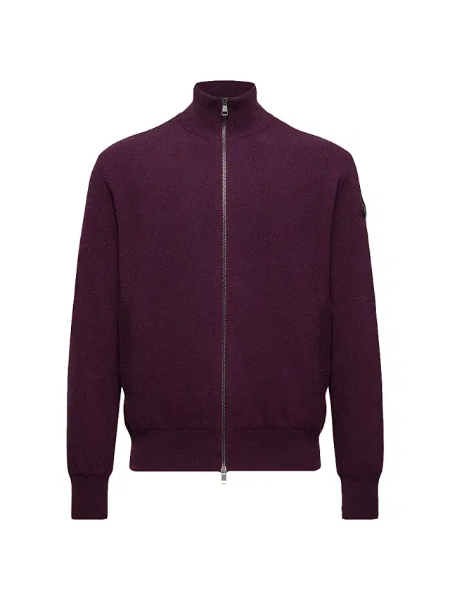 Men's Cardigan in Wool & Cashmere - Purple