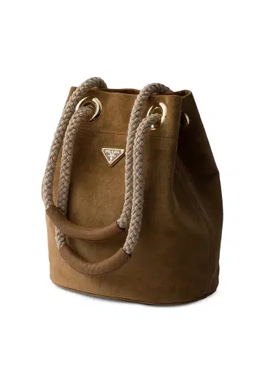 Prada Women's Mariner Suede Bucket Bag - Brown | Thumbnail 2 Prada Women's Mariner Suede Bucket Bag - Brown | Thumbnail 2