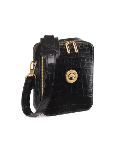 Stefano Ricci Men's Crocodile Leather Messenger Bag - Black | Thumbnail 2