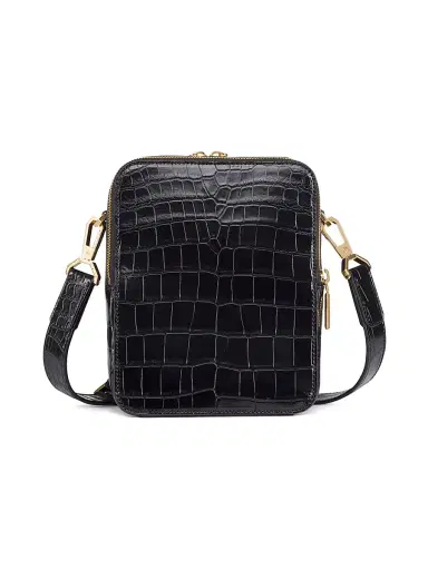Stefano Ricci Men's Crocodile Leather Messenger Bag - Black | Thumbnail 3