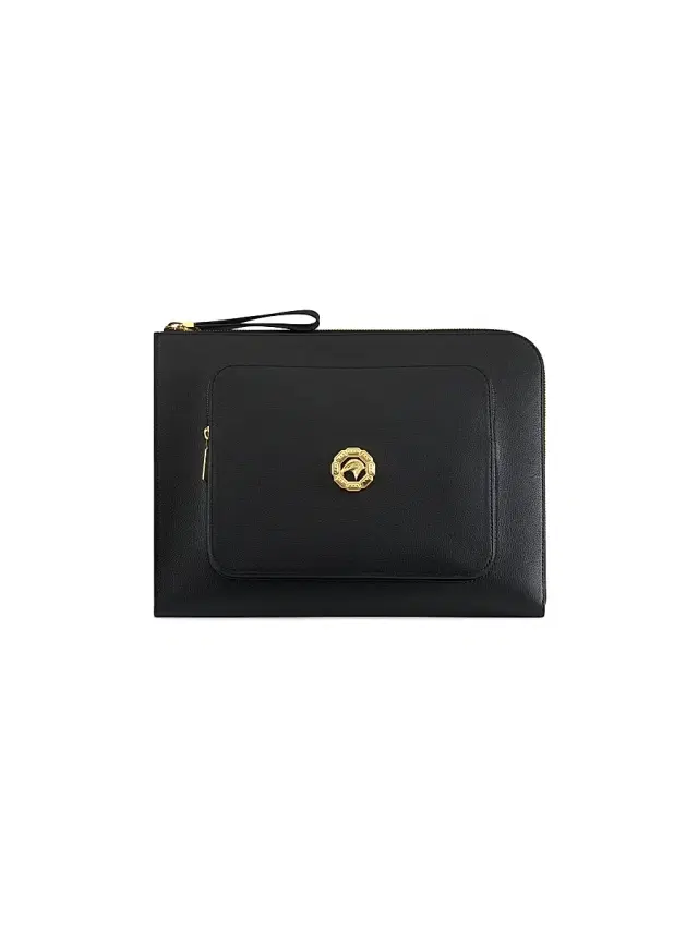 Men's Calfskin Leather Portfolio Bag - Black