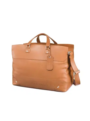 Stefano Ricci Men's Saddle Soft Calfskin Leather Duffle Bag | Thumbnail 4