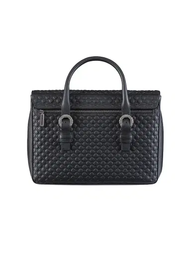 Stefano Ricci Men's Calfskin Leather Briefcase - Black | Thumbnail 3