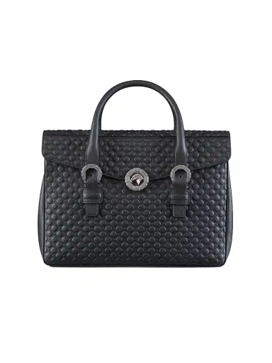 Stefano Ricci Men's Calfskin Leather Briefcase - Black | Thumbnail 1