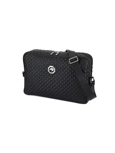 Stefano Ricci Men's Handmade Calfskin Leather Messenger Bag - Black | Thumbnail 2