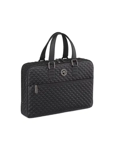 Stefano Ricci Men's Handmade Calfskin Leather Business Bag - Black | Thumbnail 2