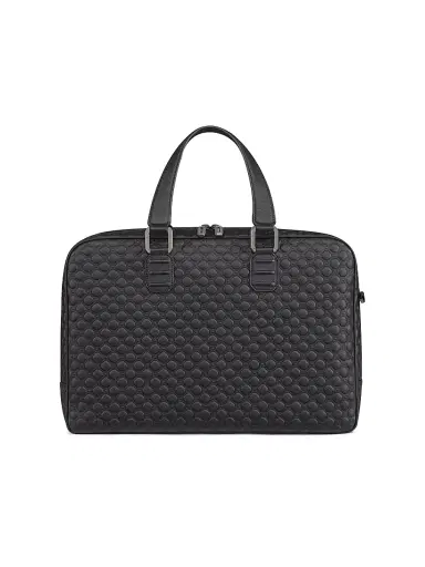 Stefano Ricci Men's Handmade Calfskin Leather Business Bag - Black | Thumbnail 3