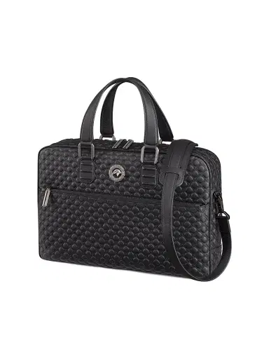 Stefano Ricci Men's Handmade Calfskin Leather Business Bag - Black | Thumbnail 4