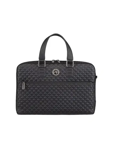 Stefano Ricci Men's Handmade Calfskin Leather Business Bag - Black | Thumbnail 1