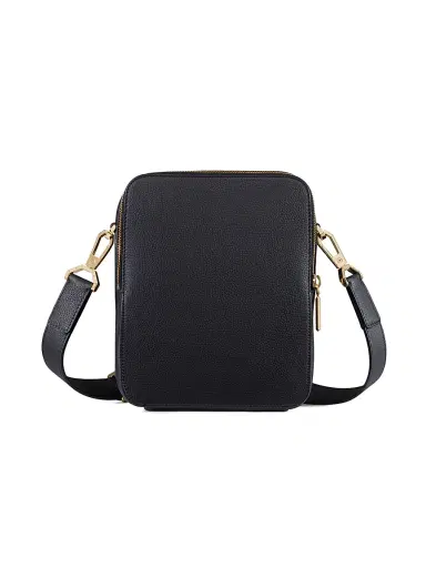 Stefano Ricci Men's Calfskin Leather Messenger Bag - Black | Thumbnail 3