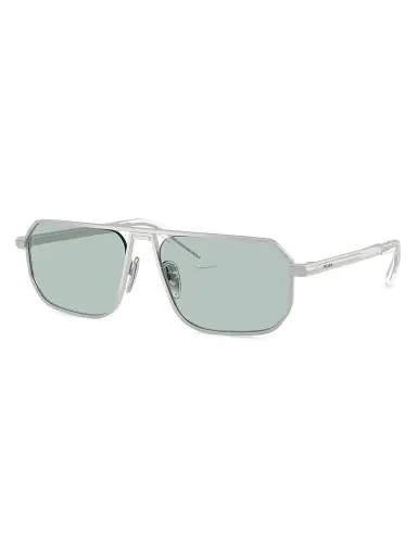 Prada Men's 59MM Aviator Sunglasses - Silver Grey | Thumbnail 1 Prada Men's 59MM Aviator Sunglasses - Silver Grey | Thumbnail 1