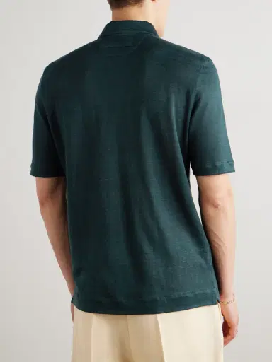Zegna Oasi Linen Polo Shirt - Men | Thumbnail 4 Zegna Oasi Linen Polo Shirt - Men | Thumbnail 4